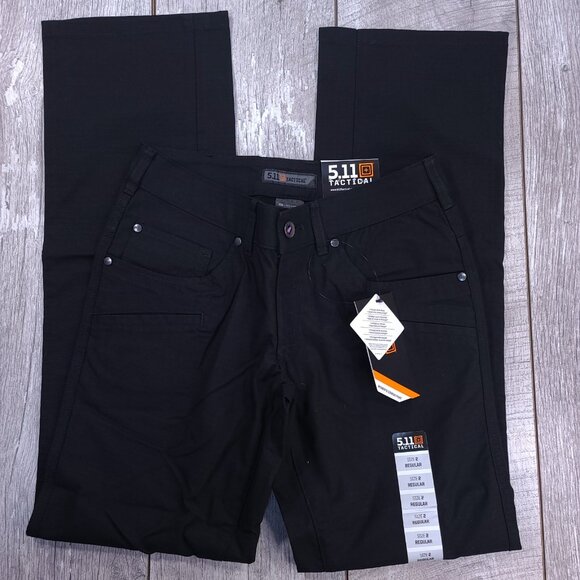 5.11 Tactical Pants Women’s 2 Regular Black Cirrus Covert Ripstop Straight Leg - Picture 4 of 10